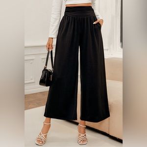 Onyx Ruched Wide Leg Pants XS/Black